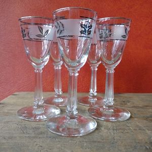 Libbey silver leaf glassware